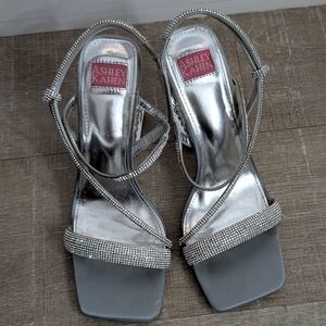 Silver Strappy Women's Heels